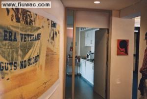 FIUWAC Side Illustration 232-2001 No Guts No Glory installed at Triodos Bank Brussels,  Photo;WB 
